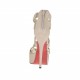 Scarpa aperta da donna con cerniera e plateau in pelle beige cipria e platino tacco 13 - Misure disponibili: 42