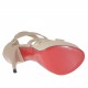 Scarpa aperta da donna con cerniera e plateau in pelle beige cipria e platino tacco 13 - Misure disponibili: 42