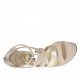 Scarpa aperta da donna con cerniera e plateau in pelle beige cipria e platino tacco 13 - Misure disponibili: 42
