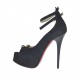 Scarpa aperta da donna con plateau e cinturini in camoscio nero tacco verniciato 13 - Misure disponibili: 42
