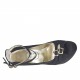 Scarpa aperta da donna con plateau e cinturini in camoscio nero tacco verniciato 13 - Misure disponibili: 42