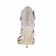 Scarpa aperta da donna con cerniera, plateau e fibbia in pelle platino e camoscio ghiaccio laminato platino tacco 11 - Misure disponibili: 42