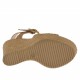 Sandalo da donna stampato cuoio chiaro a intreccio con cinturino, zeppa e plateau rivestiti zeppa 11 - Misure disponibili: 42