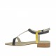 Sandalo infradito da donna in vernice nera, gialla e avorio tacco 2 - Misure disponibili: 32, 42