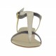 Sandale entre-doigt pour femmes en cuir vernis noir, jaune et ivoire talon 2 - Pointures disponibles:  32