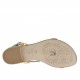 Sandale entre-doigt pour femmes en cuir vernis noir, jaune et ivoire talon 2 - Pointures disponibles:  32