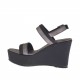 Sandale pour femmes noir et bronze à canon avec plateforme et talon compensé 9 - Pointures disponibles:  42, 43