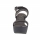 Sandalia negra y bronce de cañon para mujer con plataforma y cuña 9 - Tallas disponibles:  42, 43