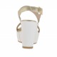 Sandale pour femmes blanc et platine avec plateforme et talon compensé 9 - Pointures disponibles:  42