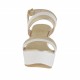 Sandalia blanca y platino para mujer con plataforma y cuña 9 - Tallas disponibles:  42