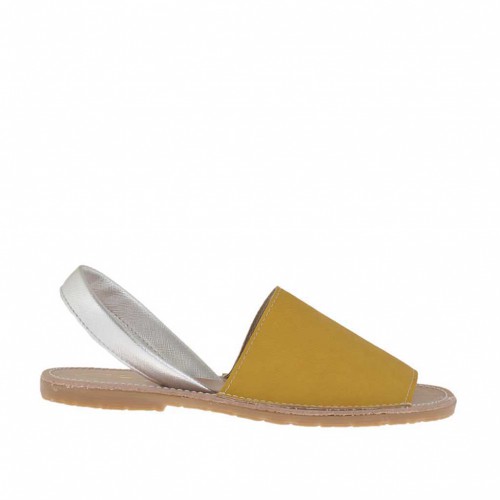 Sandalo da donna stampato giallo e argento tacco 1 - Misure disponibili: 32