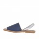 Sandalo da donna stampato blu e argento tacco 1 - Misure disponibili: 32