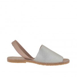 Woman's powder and silver printed sandal heel 1 - Available sizes:  32
