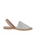 Woman's powder and silver printed sandal heel 1