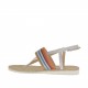 Sandalo infradito da donna in camoscio ghiaccio laminato argento e nabuk multicolore zeppa in corda e gomma 1,5 - Misure disponibili: 33, 42