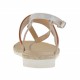Sandalo infradito da donna in camoscio ghiaccio laminato argento e nabuk multicolore zeppa in corda e gomma 1,5 - Misure disponibili: 33, 42