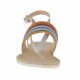 Sandalo infradito da donna in camoscio ghiaccio laminato argento e nabuk multicolore zeppa in corda e gomma 1,5 - Misure disponibili: 33, 42