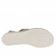 Sandalo infradito da donna in camoscio ghiaccio laminato argento e nabuk multicolore zeppa in corda e gomma 1,5 - Misure disponibili: 33, 42