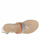 Sandalo infradito da donna in camoscio ghiaccio laminato argento e nabuk multicolore zeppa in corda e gomma 1,5 - Misure disponibili: 33, 42