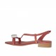Sandalo infradito da donna con accessorio in pelle rossa tacco 2 - Misure disponibili: 32, 33, 42
