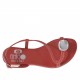 Sandalo infradito da donna con accessorio in pelle rossa tacco 2 - Misure disponibili: 32, 33, 42