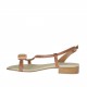 Sandalia infradedo para mujer con accessorio en piel color cuero tacon 2 - Tallas disponibles:  32