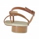 Sandalia infradedo para mujer con accessorio en piel color cuero tacon 2 - Tallas disponibles:  32