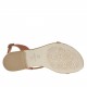 Sandale entre-doigt pour femmes avec accessoire en cuir brun clair talon 2 - Pointures disponibles:  32