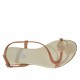 Sandalia infradedo para mujer con accessorio en piel color cuero tacon 2 - Tallas disponibles:  32