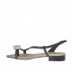 Sandalia de dedo para mujer con accessorio en piel azul tacon 2 - Tallas disponibles:  32, 33