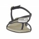 Sandale entre-doigt pour femmes avec accessoire en cuir bleu talon 2 - Pointures disponibles:  32, 33