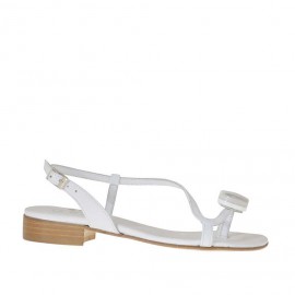 Sandalo infradito da donna con accessorio in pelle bianca tacco 2 - Misure disponibili: 32