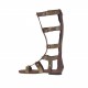 Scarpa aperta alla schiava da donna con cerniera, fibbie e borchie in pelle e pelle stampata testa di moro tacco 1 - Misure disponibili: 32, 33, 34, 42