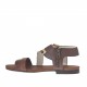 Woman's strap sandal in spotted, dark brown, printed tan leather heel 1 - Available sizes:  32