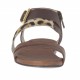 Woman's strap sandal in spotted, dark brown, printed tan leather heel 1 - Available sizes:  32