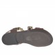 Woman's strap sandal in spotted, dark brown, printed tan leather heel 1 - Available sizes:  32