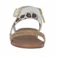 Sandale pour femmes avec courroie en cuir blanc, imprimé brun clair et cuir tacheté talon 1 - Pointures disponibles:  33