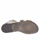 Sandale pour femmes avec courroie en cuir blanc, imprimé brun clair et cuir tacheté talon 1 - Pointures disponibles:  33