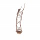 Sandalia estilo gladiador para mujer con cremallera y cordones en piel color cuero tacon 1 - Tallas disponibles:  32, 33, 34, 42