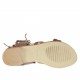 Sandale spartiates ouvert pour femmes avec fermeture éclair et lacets en cuir brun clair talon 1 - Pointures disponibles:  32, 33, 34, 42