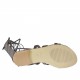Scarpa aperta alla schiava da donna con cerniera e lacci in pelle testa di moro tacco 1 - Misure disponibili: 33, 34