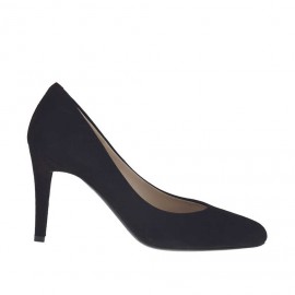 Decolté da donna in camoscio nero tacco 8 - Misure disponibili: 31