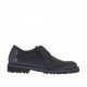 Eleganter Derbyschuh mit Schnürsenkeln für Herren aus schwarzem Leder und gebürstetem Leder - Verfügbare Größen:  47, 48