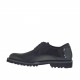 Chaussure derby élégante à lacets pour hommes en cuir et cuir brossé noir - Pointures disponibles:  47, 48