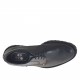 Eleganter Derbyschuh mit Schnürsenkeln für Herren aus schwarzem Leder und gebürstetem Leder - Verfügbare Größen:  47, 48