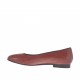Ballerina da donna in pelle rosso mattone con punta squadrata tacco 1 - Misure disponibili: 33