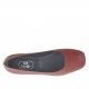 Ballerina da donna in pelle rosso mattone con punta squadrata tacco 1 - Misure disponibili: 33