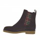 Woman's laced ankle boot with elastic bands Burberry style in brown suede heel 3 - Available sizes:  32