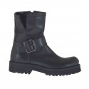 Sportliche Damenstiefelette mit Reissverschluss und Schnalle aus schwarzem Leder Absatz 3