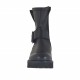 Woman's sporty ankle boot with zipper and buckle in black leather heel 3 - Available sizes:  32, 33